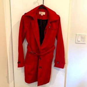 Red Michael Kors Rain Coat